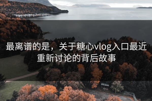 最离谱的是，关于糖心vlog入口最近重新讨论的背后故事