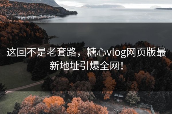 这回不是老套路，糖心vlog网页版最新地址引爆全网！