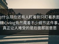 为什么现在还有人盯着别只盯着表面，糖心vlog竟然藏着不少细节这件事，真正让人难受的是后面那层意思