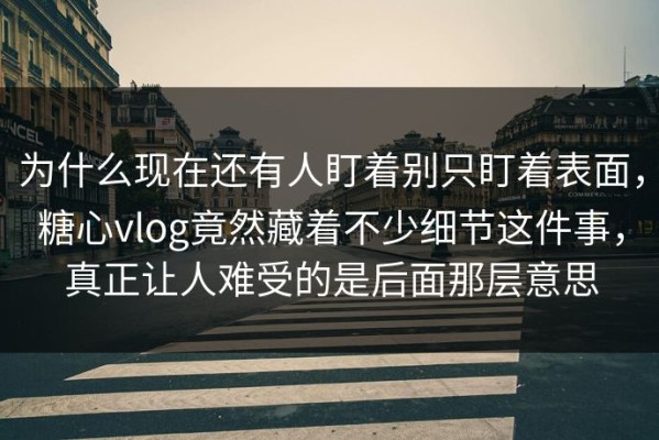 为什么现在还有人盯着别只盯着表面，糖心vlog竟然藏着不少细节这件事，真正让人难受的是后面那层意思