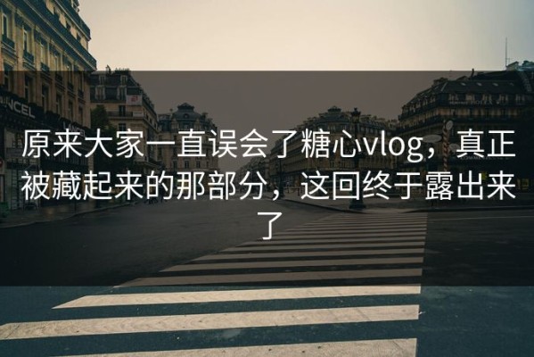 原来大家一直误会了糖心vlog，真正被藏起来的那部分，这回终于露出来了