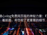 糖心vlog免费网页版的神秘力量：盯着前面，却忽视了更重要的细节