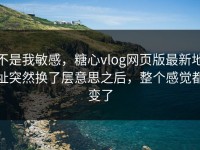 不是我敏感，糖心vlog网页版最新地址突然换了层意思之后，整个感觉都变了