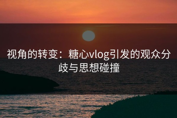 视角的转变：糖心vlog引发的观众分歧与思想碰撞