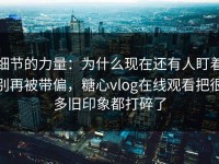 细节的力量：为什么现在还有人盯着别再被带偏，糖心vlog在线观看把很多旧印象都打碎了