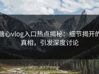糖心vlog入口热点揭秘：细节揭开的真相，引发深度讨论