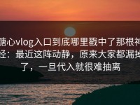 糖心vlog入口到底哪里戳中了那根神经：最近这阵动静，原来大家都漏掉了，一旦代入就很难抽离