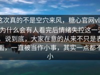 这次真的不是空穴来风，糖心官网vlog为什么会有人看完后情绪失控这一波，说到底，大家在意的从来不只是表面，一直被当作小事，其实一点都不小