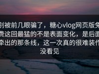 别被前几眼骗了，糖心vlog网页版免费这回最猛的不是表面变化，是后面牵出的那条线，这一次真的很难装作没看见