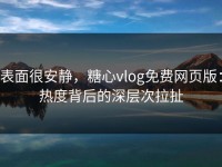 表面很安静，糖心vlog免费网页版：热度背后的深层次拉扯