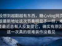 没想到越翻越有东西，糖心vlog网页版最新地址这次节奏明显不一样，难怪最近总有人反复提它，确实有原因，这一次真的很难装作没看见