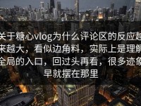 关于糖心vlog为什么评论区的反应越来越大，看似边角料，实际上是理解全局的入口，回过头再看，很多迹象早就摆在那里