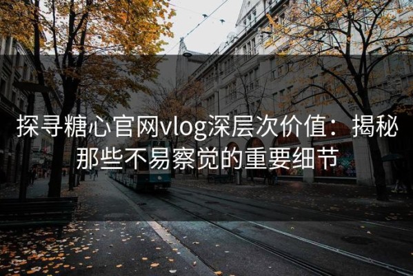 探寻糖心官网vlog深层次价值：揭秘那些不易察觉的重要细节