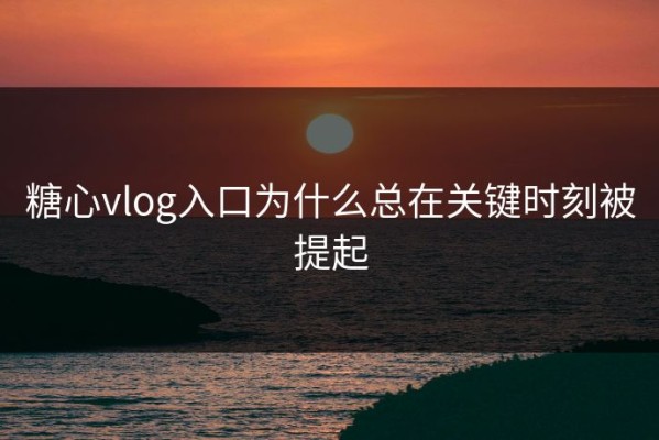 糖心vlog入口为什么总在关键时刻被提起