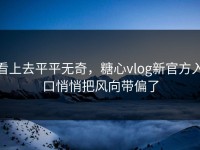 看上去平平无奇，糖心vlog新官方入口悄悄把风向带偏了