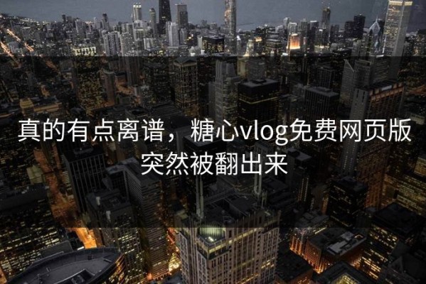真的有点离谱，糖心vlog免费网页版突然被翻出来
