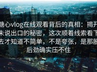 糖心vlog在线观看背后的真相：揭开未说出口的秘密，这次顺着线索看下去才知道不简单，不是夸张，是那股后劲确实压不住
