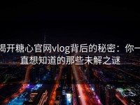 揭开糖心官网vlog背后的秘密：你一直想知道的那些未解之谜