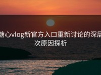 糖心vlog新官方入口重新讨论的深层次原因探析