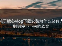 关于糖心vlog下载安装为什么总有人刷到停不下来的软文