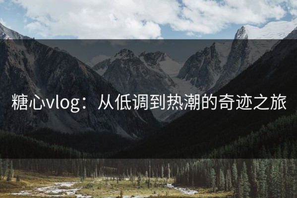 糖心vlog：从低调到热潮的奇迹之旅
