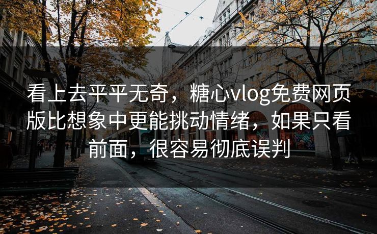 看上去平平无奇，糖心vlog免费网页版比想象中更能挑动情绪，如果只看前面，很容易彻底误判