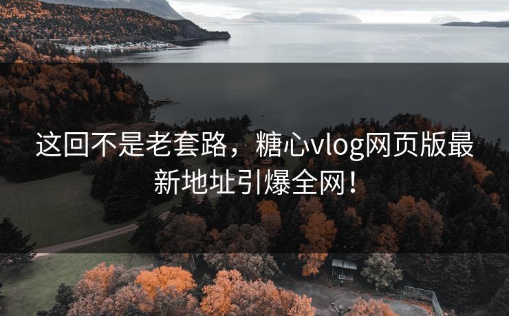 这回不是老套路，糖心vlog网页版最新地址引爆全网！