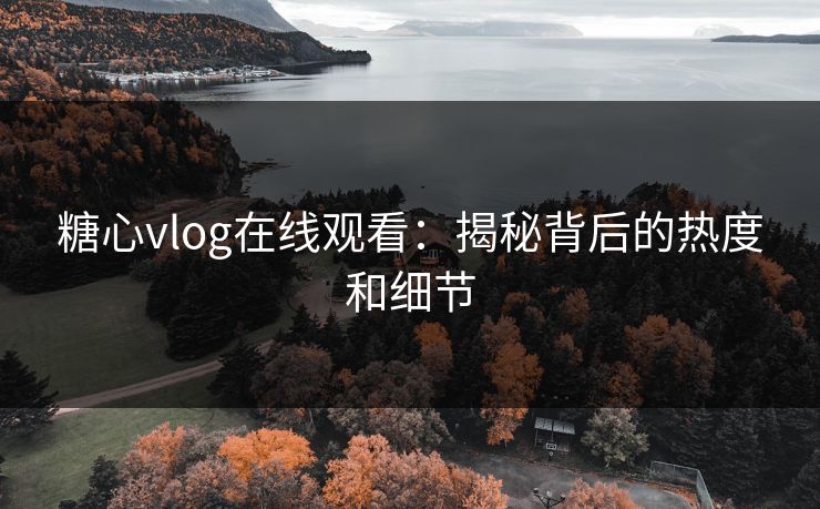 糖心vlog在线观看：揭秘背后的热度和细节