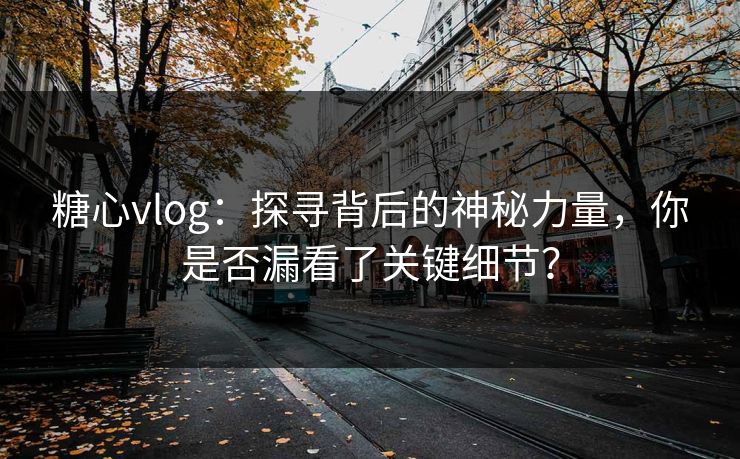 糖心vlog：探寻背后的神秘力量，你是否漏看了关键细节？
