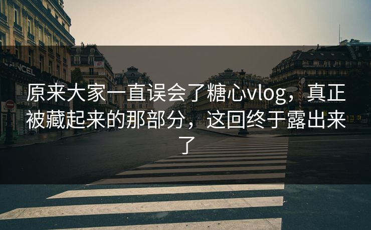 原来大家一直误会了糖心vlog，真正被藏起来的那部分，这回终于露出来了