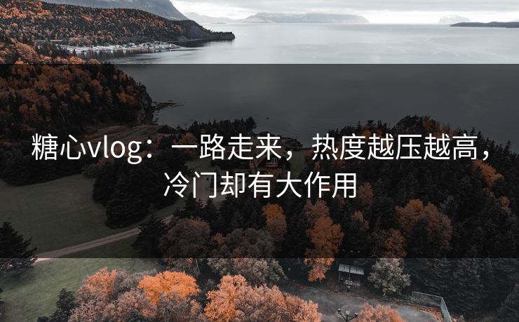 糖心vlog:一路走来,热度越压越高,冷门却有大作用 糖心vlog:一路走来,热度越压越高,冷门却有大作用