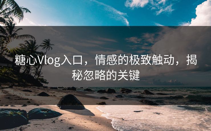 糖心Vlog入口，情感的极致触动，揭秘忽略的关键