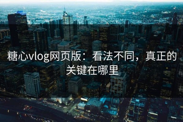 糖心vlog网页版：看法不同，真正的关键在哪里