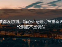 谁都没想到，糖心vlog最近被重新讨论到底不是偶然
