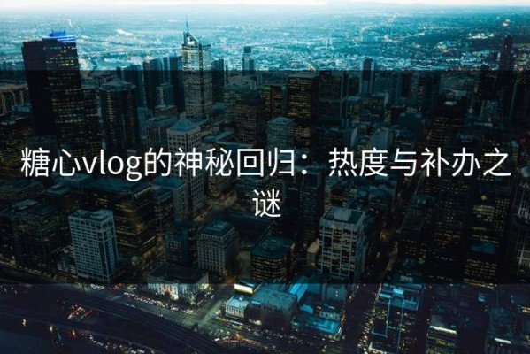 糖心vlog的神秘回归：热度与补办之谜