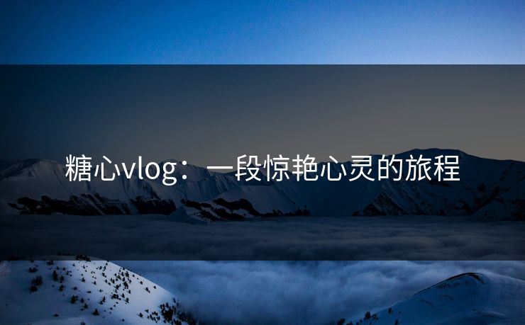 糖心vlog：一段惊艳心灵的旅程