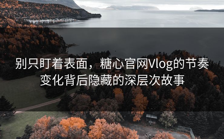 别只盯着表面，糖心官网Vlog的节奏变化背后隐藏的深层次故事